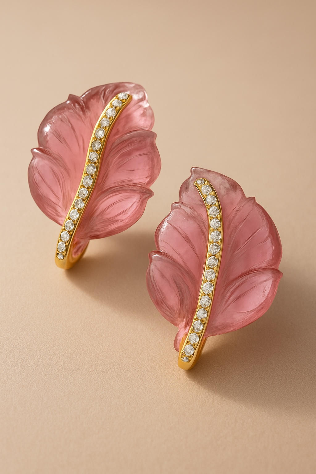 leaf earrings Blush Jardin Earrings