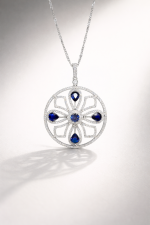 Celestia Azure Sapphire Diamond Pendant
