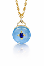 Celestia Aquamarine Medallion Necklace