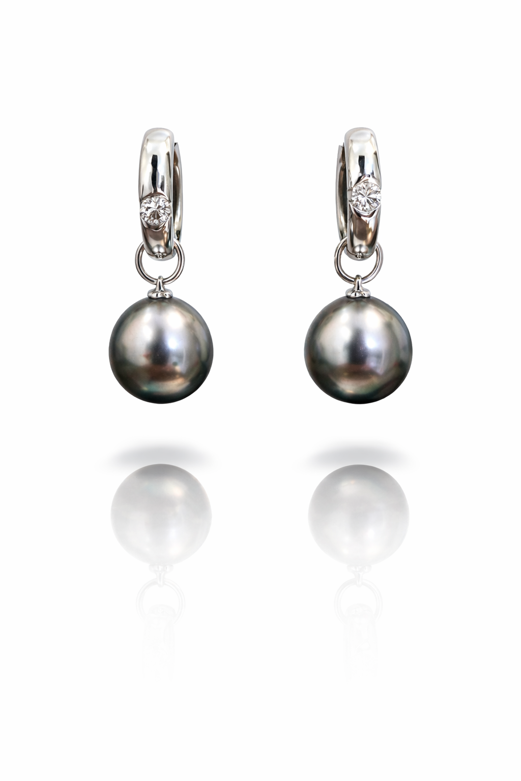 tahitian pearl earrings Noir Lumiere Convertible Diamond & Tahitian Pearl Earrings