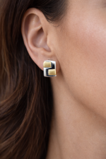 Lumiere Duo Satin Gold Earrings