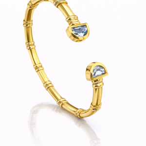 Azure Bamboo Cuff Bracelet