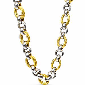 Aurora Twist Two Tone Link Necklace