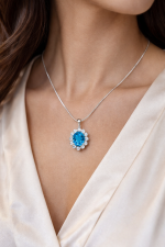 Azure Lumiere Halo Pendant