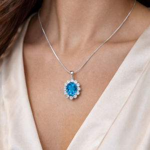 Azure Lumiere Halo Pendant