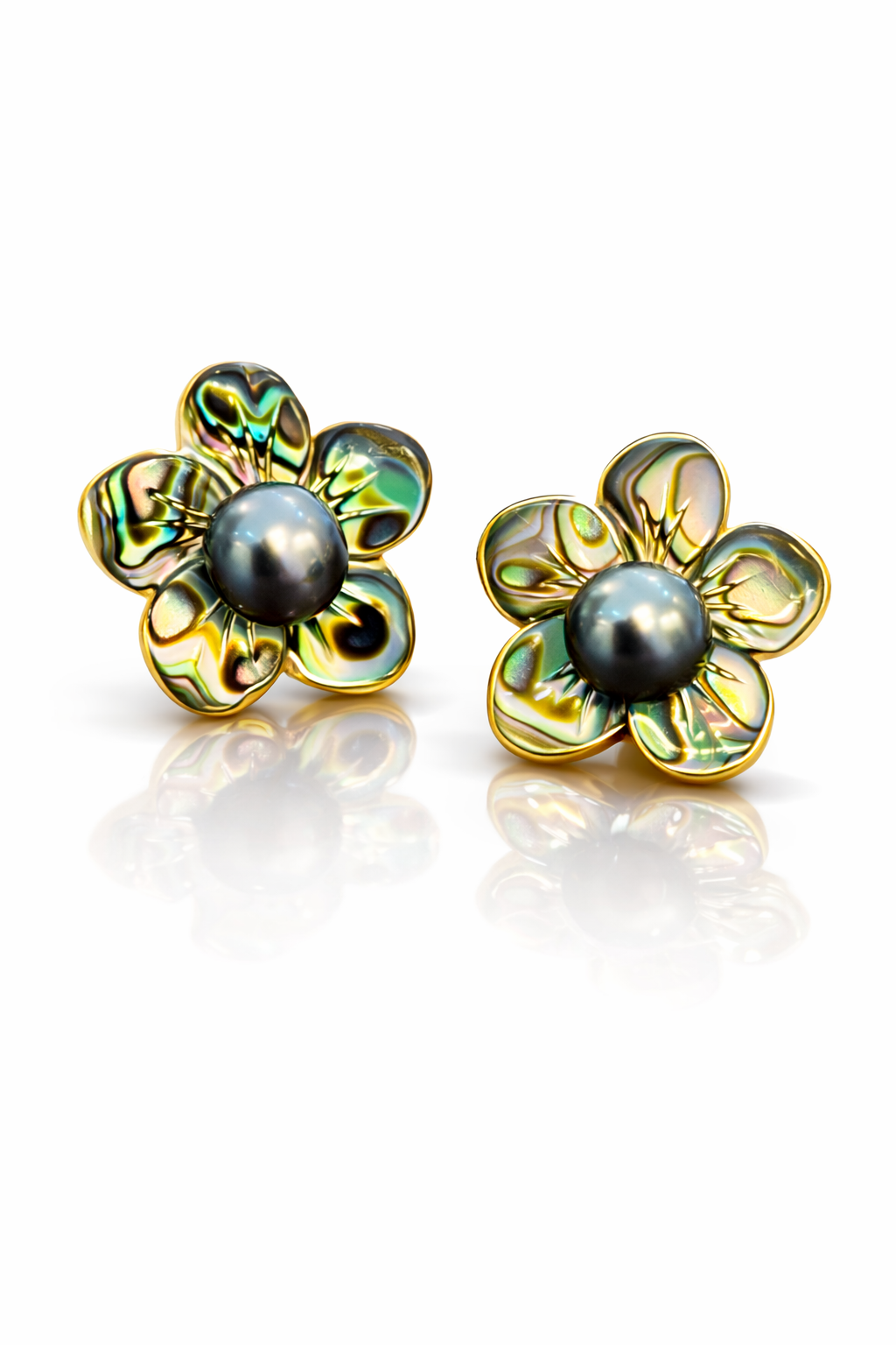 pearl earrings Moonflower of Lagoon Tahitian Pearl Earrings