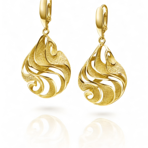 Aurelia Hand Sculpted Gold Drop Earrings