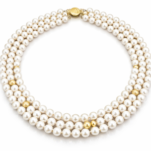 Aurelia Three Strand Pearl Necklace