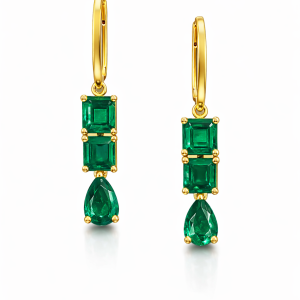 Verdant Cascade Emerald Earrings