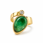 Sienna Oval Diamond Half Bezel Engagement Ring in Yellow Gold | Tapered Solitaire Ring