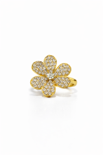 Yellow Gold Diamond Flower Ring | Floral Diamond Ring | Soleil Fleur Ring