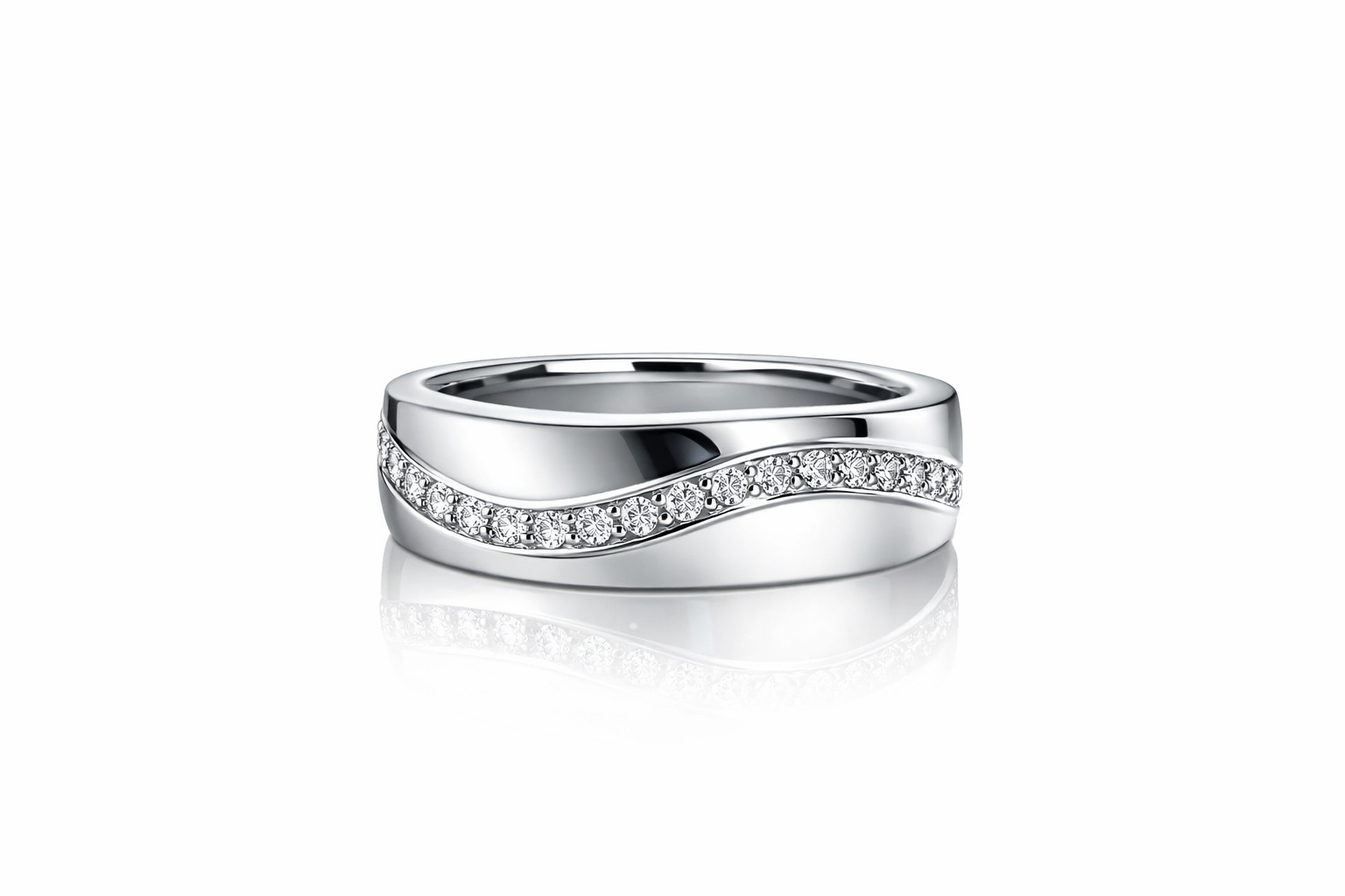 diamond band Seraphina Wave Diamond Band