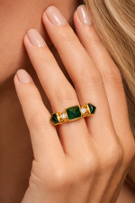 Aurelia Pyramid Emerald Ring