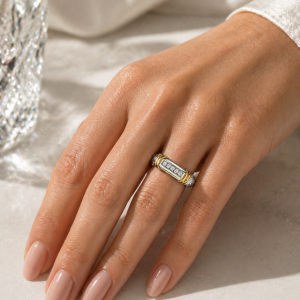 Aurelius Two Tone Diamond Band