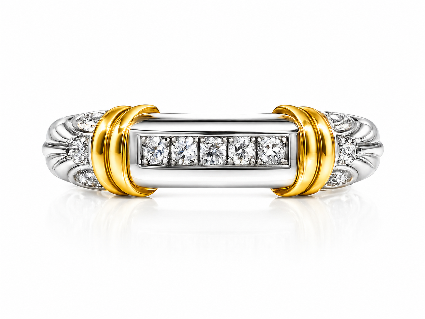 diamond band Aurelius Two Tone Diamond Band