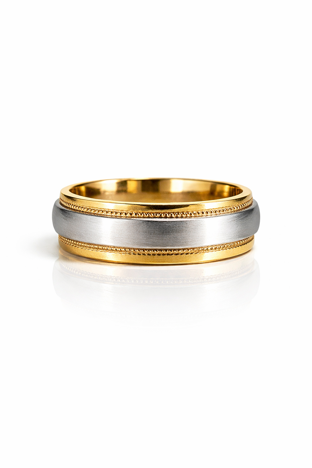 mens wedding band The Aurex Two Tone Band