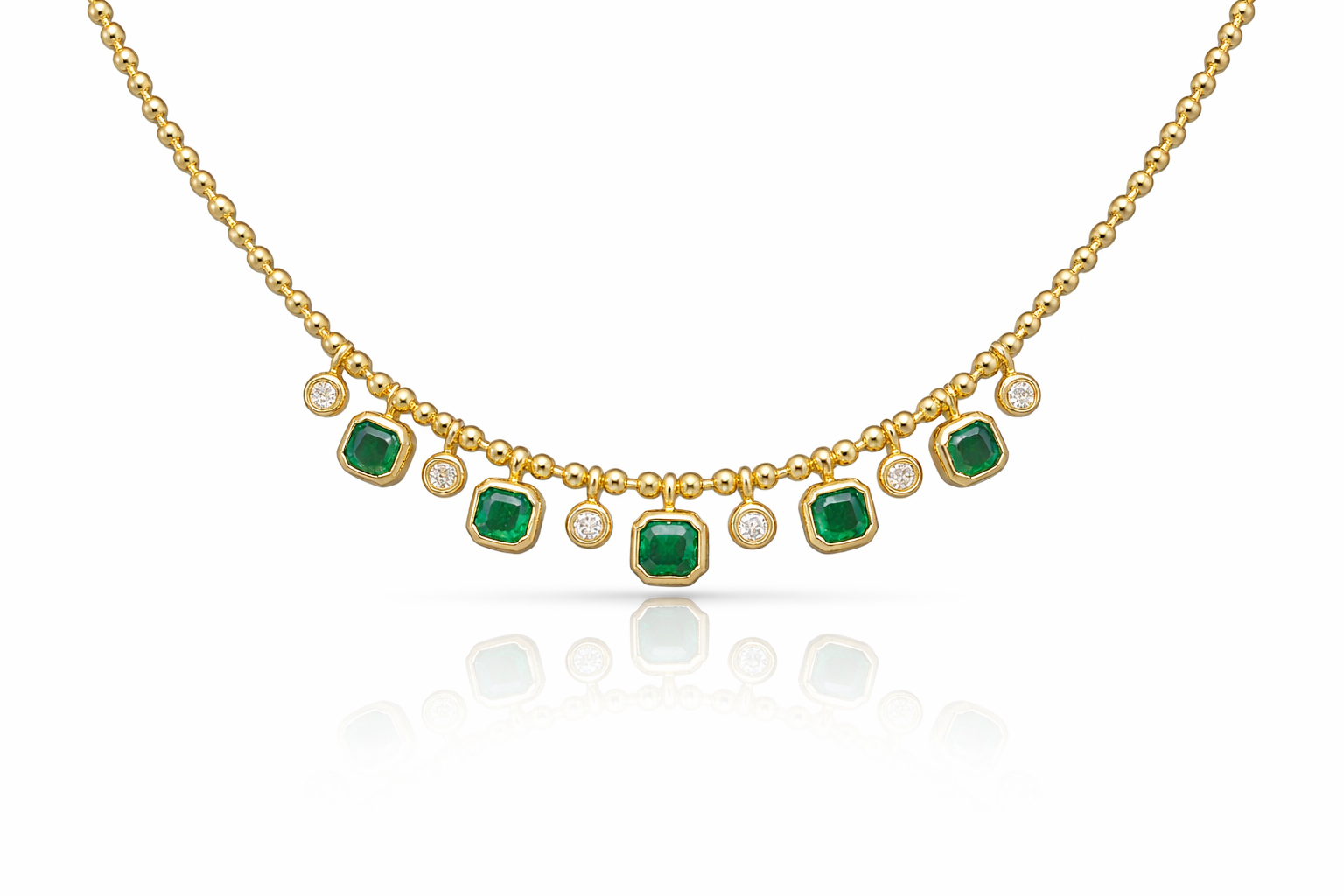 emeralddiamondnecklace Verona Emerald Cascade Necklace