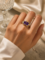 The Amara Duet Amethyst Ring