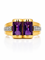The Amara Duet Amethyst Ring