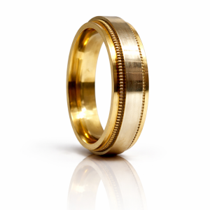 Aurelio Drop Edge Milgrain Band