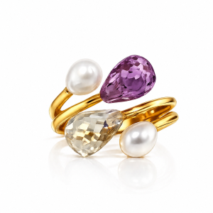 Aurora Duet Briolette Ring