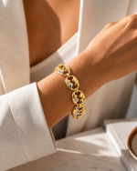 Aurelia Wave Two Tone Gold Bracelet